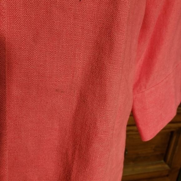 Chico's Womens 100% Linen Button Up Top Collar 3/4 Sleeves Sz 0 (Small 4) - Picture 4 of 10